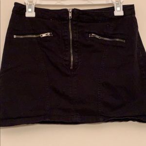 Black zip up skirt